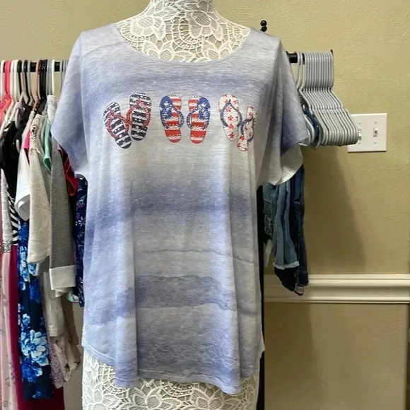 💛 USA flip flops top - Picture 1 of 6